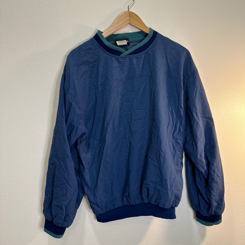 Hartwell ViaSport Pullover Windbreaker Jacket Small Blue Green Navy Collar